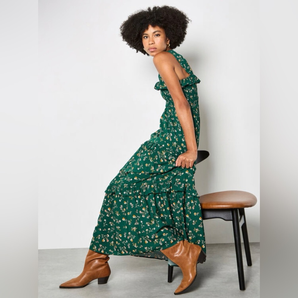 APRICOT 🍑-  Floral Green Maxi Dress - Picture 3 of 7